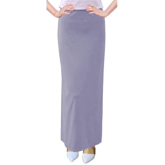 Women's Basic Modest 37" Ankle Length Long Stretch Knit Straight Skirt