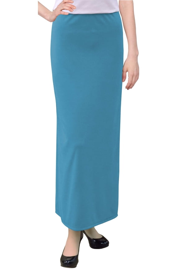 Women's Basic Modest 37" Ankle Length Long Stretch Knit Straight Skirt