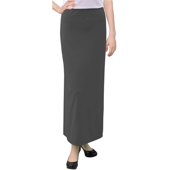 Women's Basic Modest 37" Ankle Length Long Stretch Knit Straight Skirt