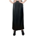 thumbnail image 1 of Women's Faux Leather Matte Finish Basic Modest 37" Ankle Length Stretch Knit Straight Skirt, 1 of 4