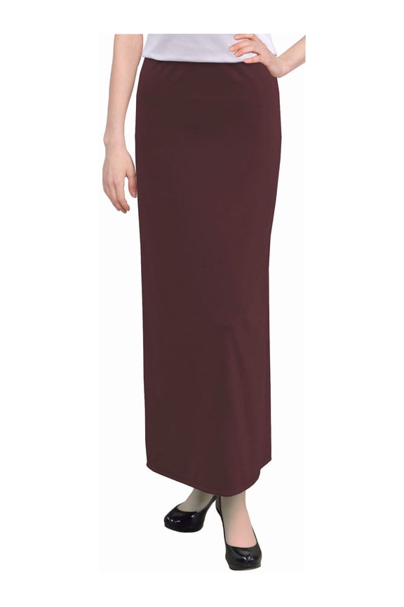 Women's Basic Modest 37" Ankle Length Stretch Knit Straight Skirt