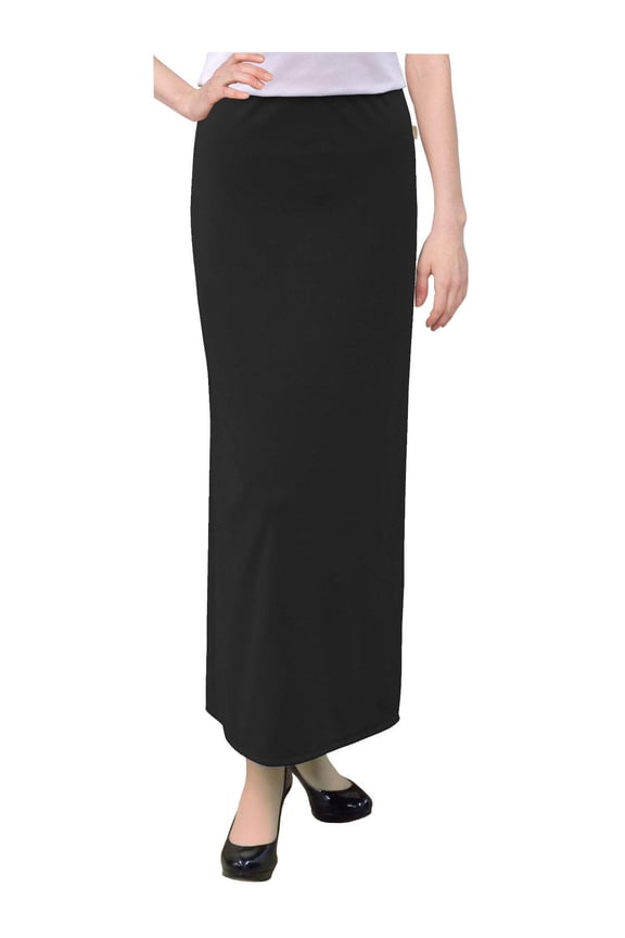 Women's Basic Modest 37" Ankle Length Stretch Knit Straight Skirt