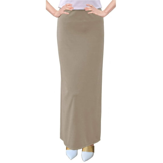 Women's Basic Modest 37" Ankle Length Stretch Knit Straight Skirt