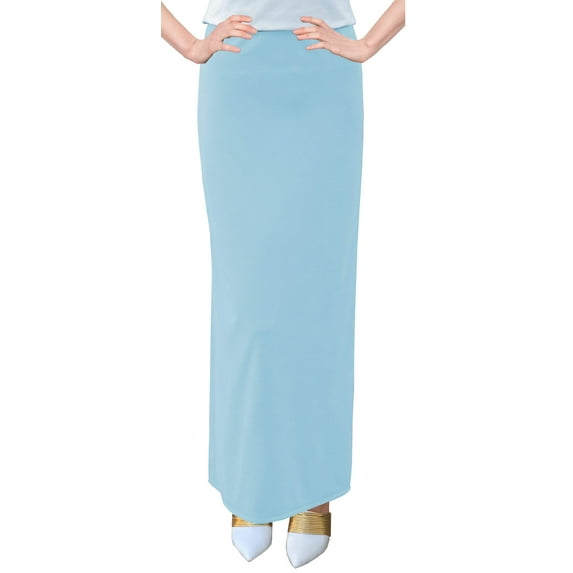 Women's Basic Modest 37" Ankle Length Stretch Knit Straight Skirt
