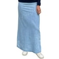 thumbnail image 1 of Women's Basic Modest Ankle Length Long Lightweight Denim Straight Skirt, 1 of 5