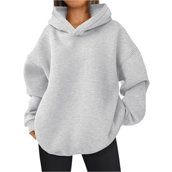 Women’s Basic Oversized Hoodie Sweatshirt Loose Fit Long Sleeve Pullover Hooded Tops Casual Soft Solid Color Streetwear Outfits