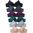 thumbnail image 1 of Women's Basic Plain Bras Petite to Plus Size, Pack of 6 4013P8, 32A, 1 of 2