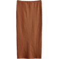 thumbnail image 1 of Women's Basic Plain Stretchy Ribbed Split Full Length Skirt Elastic High Waist Slim Fit Maxi Skirts Skirts for Women, 1 of 5