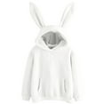thumbnail image 1 of Women's Basic Pullover Hoodie Solid Color Long Sleeve Hooded Pocket Casual Top, 1 of 3