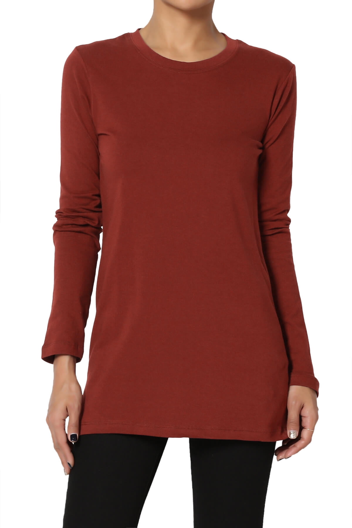 Solid Round Neck Short Sleeve T-shirt for Women main image 0