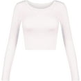 thumbnail image 1 of Women's Basic Round Neck Long Sleeve Crop Top, 1 of 2