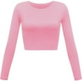 thumbnail image 1 of Women's Basic Round Neck Long Sleeve Crop Top, 1 of 2