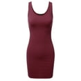 thumbnail image 1 of Women's Basic Scoop Neck Sleeveless Bodycon Mini Tank Dress, 1 of 3