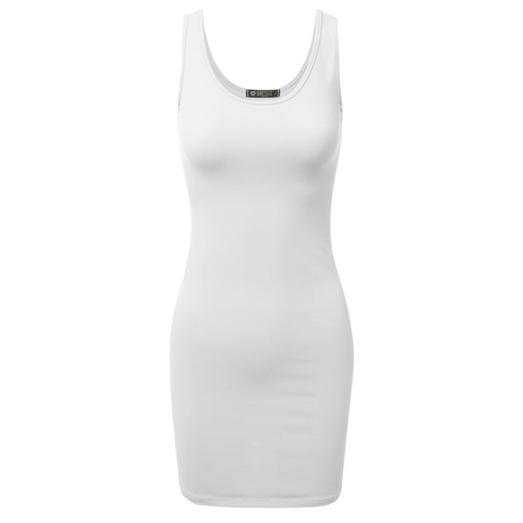 Women's Basic Scoop Neck Sleeveless Bodycon Mini Tank Dress