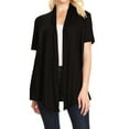 thumbnail image 1 of Women's Basic Short Sleeve Open Front Casual Comfy Office Work Wear Solid Cardigan, 1 of 3