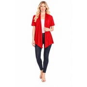 Women's Basic Short Sleeve Open Front Casual Comfy Office Work Wear Solid Cardigan