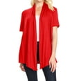 thumbnail image 1 of Women's Basic Short Sleeve Open Front Casual Comfy Office Work Wear Solid Cardigan, 1 of 3