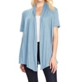 thumbnail image 1 of Women's Basic Short Sleeve Open Front Casual Comfy Office Work Wear Solid Cardigan, 1 of 4