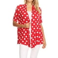 thumbnail image 1 of Women's Basic Short Sleeves Loose Fit Casual Comfy Open Front Polka Dot Summer Cardigan, 1 of 4