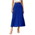 thumbnail image 1 of Women's Basic Simple High-Waisted Pleated Skirt Casual Solid Color Flowy Swing A-Line Skirt, 1 of 7