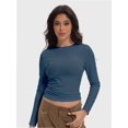 thumbnail image 1 of Women’s Basic Skinny Crop Top Tee Shirt Short Sleeve Workout Round Neck Cropped Tshirt, 1 of 6