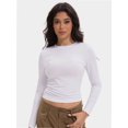 thumbnail image 1 of Women’s Basic Skinny Crop Top Tee Shirt Short Sleeve Workout Round Neck Cropped Tshirt, 1 of 6