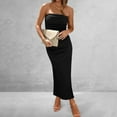 thumbnail image 1 of Women's Basic Sleeveless Tube Top Sexy Strapless Club Dress L black, 1 of 7