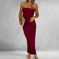 thumbnail image 1 of Women's Basic Sleeveless Tube Top Sexy Strapless Club Dress XS red, 1 of 7
