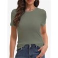 thumbnail image 1 of Women's Basic Solid Active Soft Short Sleeve Crew Neck Top T-Shirts, 1 of 6