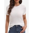 thumbnail image 1 of Women's Basic Solid Active Soft Short Sleeve Crew Neck Top T-Shirts, 1 of 6