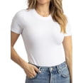 thumbnail image 1 of Women's Basic Solid Active Soft Short Sleeve Crew Neck Top T-Shirts, 1 of 6
