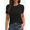 thumbnail image 1 of Women's Basic Solid Active Soft Short Sleeve Crew Neck Top T-Shirts, 1 of 6