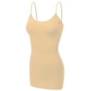 Women's Basic Solid Camisole Adjustable Strap Long Layering Tank Top Plus XL/2XL/3XL