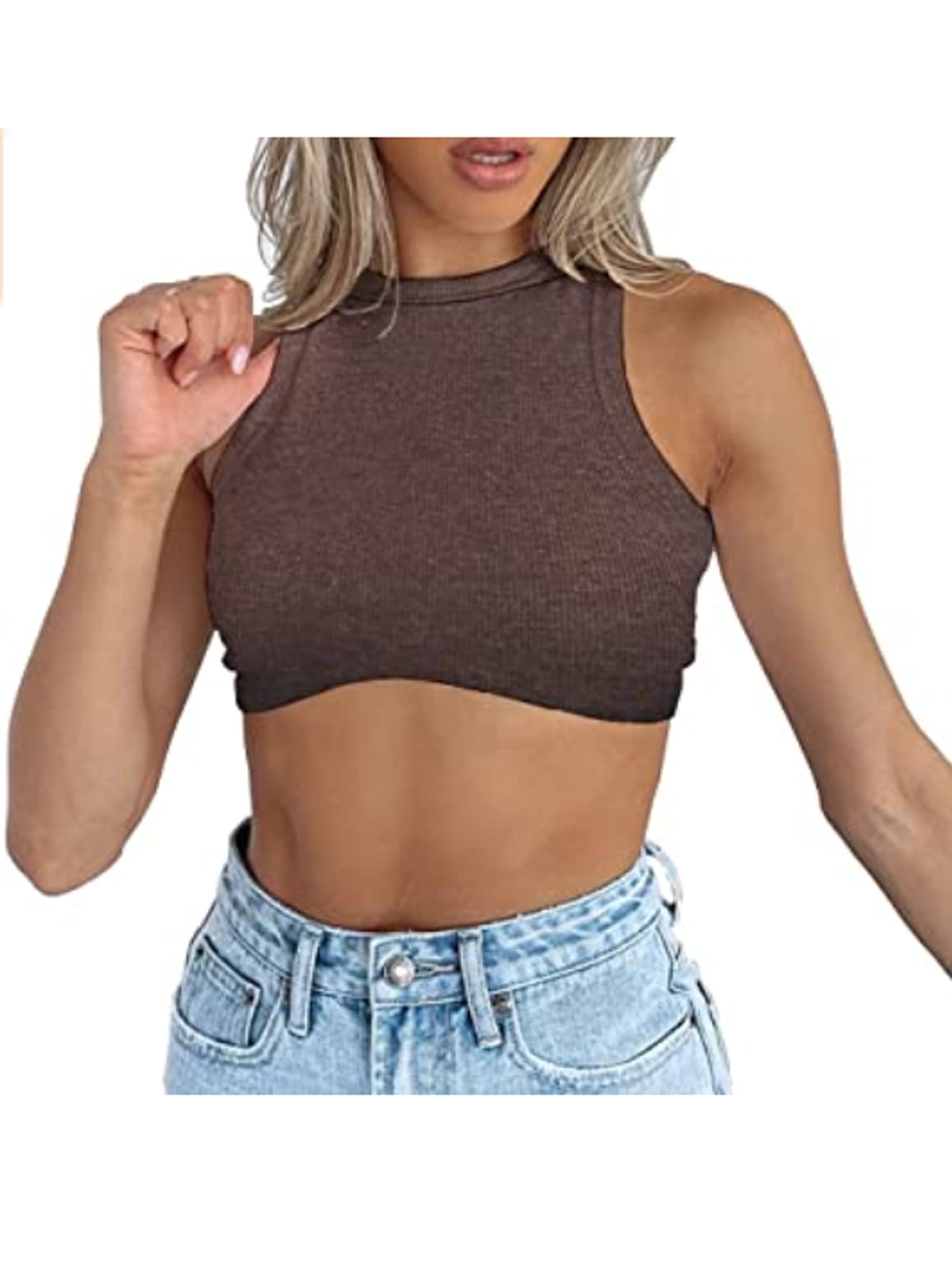 Racerback Cropped Sports Tank