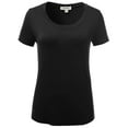 thumbnail image 1 of Women's Basic Solid Round Neck Various Color Short Sleeve PlusSize Top, 1 of 3