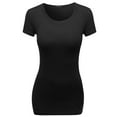thumbnail image 1 of Women's Basic Solid Scoop Neck Various Color Short Sleeve, 1 of 3