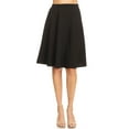 thumbnail image 1 of Women's High Waist Basic Stretchy Casual Solid A-Line Midi Skirts, 1 of 6