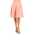 thumbnail image 1 of Women's High Waist Basic Stretchy Casual Solid A-Line Midi Skirts, 1 of 6