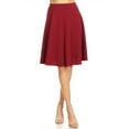 thumbnail image 1 of Women's High Waist Basic Stretchy Casual Solid A-Line Midi Skirts, 1 of 6