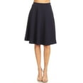 thumbnail image 1 of Women's High Waist Basic Stretchy Casual Solid A-Line Midi Skirts, 1 of 6