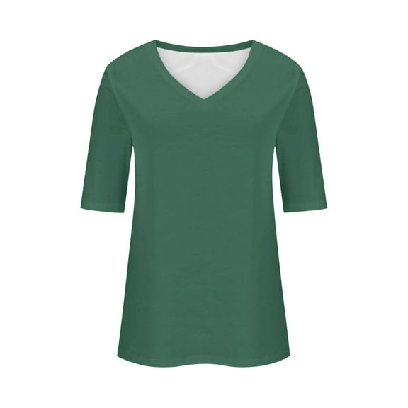 Women's Basic V Neck Short Sleeve T-Shirt Comfortable Casual Summer Top Ideal for Daily Wear with Jeans Versatile and