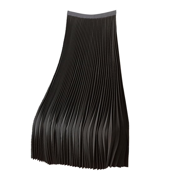 Women's Basic Versatile Skirt Solid Color Satin Pleated Skirt Plus Size Versatile Skirt A-Line Stretchy Flared Casual Skirt