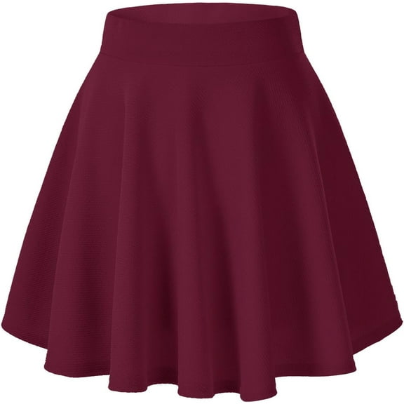 Women's Basic Versatile Stretchy Flared Casual Mini Skater Skirt