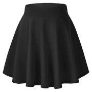 Womens Basic Versatile Stretchy Flared Casual Mini Skater Skirt