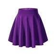 thumbnail image 1 of Women's Basic Versatile Stretchy Flared Casual Mini Stretch Waist Flared Plain Pleated Skater Skirt,Color:Purple,Size:M, 1 of 4