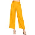 thumbnail image 1 of Women's Basic Wide Leg Elastic Waistband Button Detailing Pants, 1 of 5