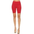 thumbnail image 1 of MOA COLLECTION Women's Solid Biker Shorts High-Waist Stretch Workout Pants, 1 of 4