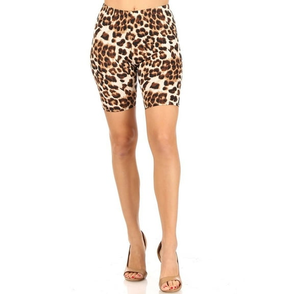 MOA Collection Women's Basic Workout Casual Solid Ribbed Biker Shorts Pants