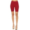 thumbnail image 1 of MOA COLLECTION Women's Solid Biker Shorts High-Waist Stretch Workout Pants, 1 of 4