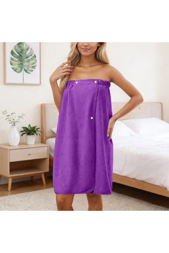 Women's Bath Robe Towel Absorbent Women's Bathrobe Adjustable Closure Beach Towel